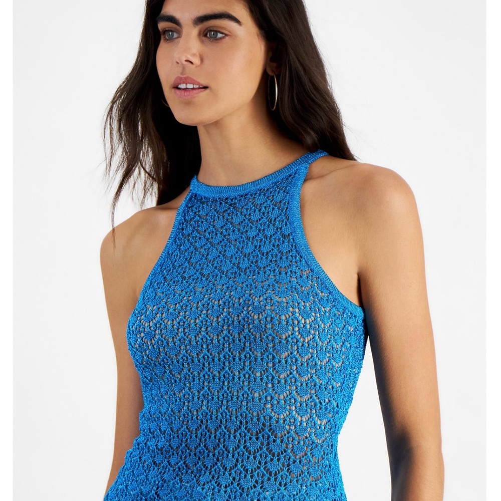 Guess  Blue Crochet Tank Top